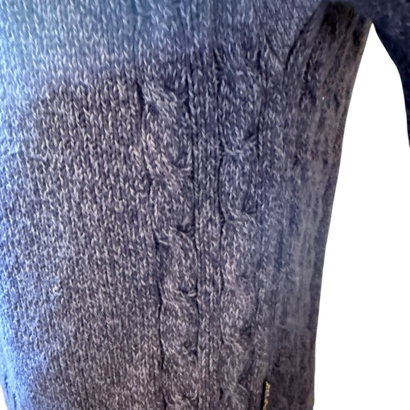 Woolrich | Heather Blue Split Button Cowl Neck Sweater | Sz S - Picture 3 of 9